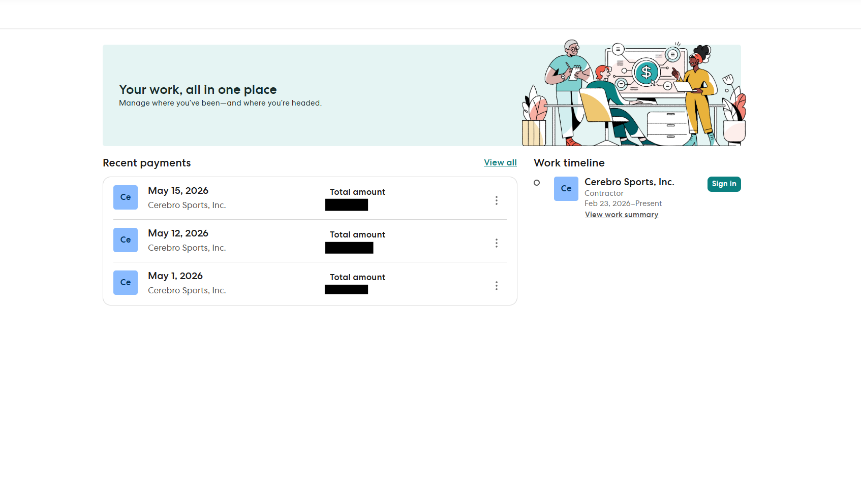 Example of the Gusto payment setup screen
